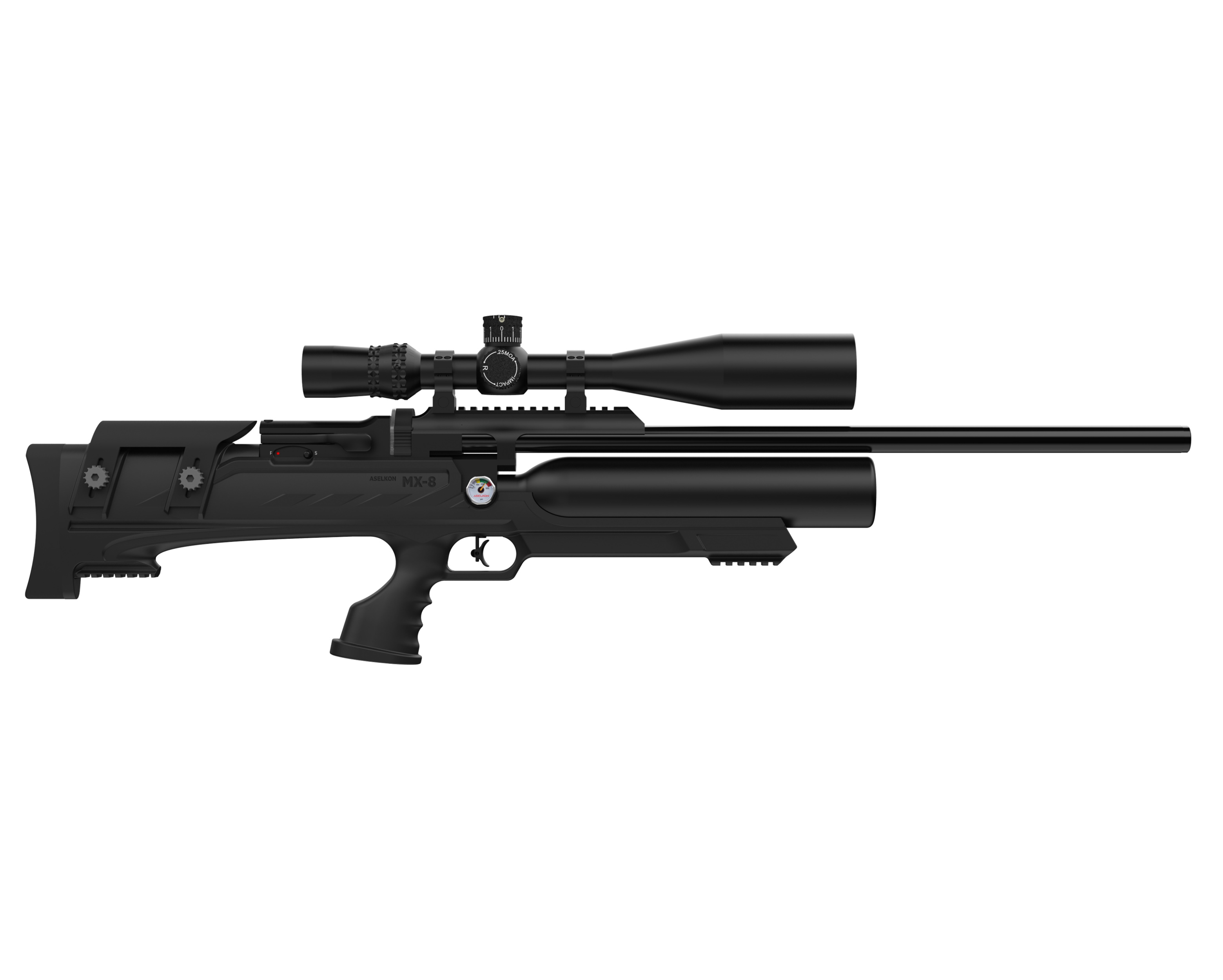 Пневматическая винтовка Aselkon MX-8 Evoc (пластик, PCP, 3 Дж) 5,5 и 6.35 мм